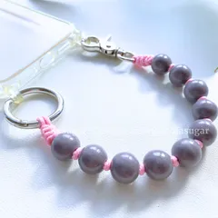 ROSMOKE☆ウッドビーズ ストラップ スマホ ハンド ストラップ 天然 木 製 ビーズ ウォレット チェーン キーホルダー バッグチャーム ベイビー ブランケットク シューズ クリップ 犬 猫 手首 ブレスレット 携帯 リスト ストラップ KASUGAR