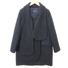 アルアバイル allureville タグ付き コート アウター ロング 無地 厚手 10032-03-68-020 2 約Mサイズ 黒 ブラック ■GY31のサムネイル