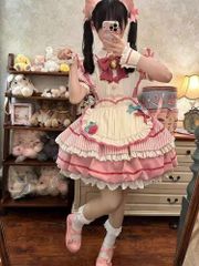 平成女児 平成レトロ ピンク系 うさぎ柄 半袖ワンピース 160