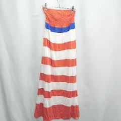 ◇ ⊂ ◎●未使用● Braniff ボーダー 袖なし 膝丈 ワンピース サイズF オレンジ レディース E  【1503060011409】