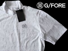 正規品★G/FORE ジーフォア★Embossed Logo Print エンボスロゴ モックネック半袖シャツ★Lサイズ【073213003】ホワイト白【本物保証】