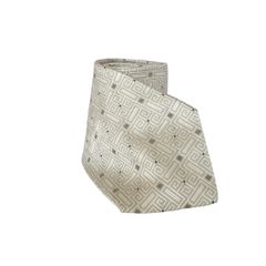 GIANNI VERSACE ジャンニ ヴェルサーチ グリークキー 総柄 シルク ネクタイ 大剣巾9cm シルバー ビジネス フォーマル イタリア製 当時物