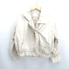 ◇ ⊇ MAJESTIC LEGON マジェスティックレゴン 無地 長袖 フェイクレザーライダース サイズM ベージュ系 レディース E  【1503060043400】