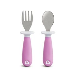 新品 セット フォーク たべたくなーる スプーン ステンレスフォーク&スプーン/パープル 子供 munchkin 1歳 赤ちゃん マンチキン FDMU41662