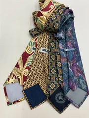 N 値下げ中【ヴィンテージ】 ネクタイ まとめセット ミチコロンドン バーバリー MICHIKO KOSHINO ミチコ コシノ Burberry シルクおしゃれ 仕事用 古着 個性的 総柄