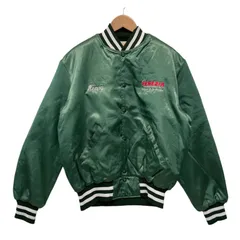 【 ビンテージ アイテム USA製 70s 】 Holloway ホロウェイ Lサイズ スタジアムジャンパー ヴィンテージ 緑 グリーン 古着 Z005