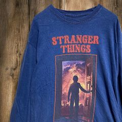 BHFO 영화 T 셔츠 긴 소매 롱 T 빈티지 헌 옷 블루 스트레인저싱스 STRANGER THINGS 드라마 영화 SF M 사이즈 p20/