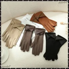 スエード調手袋裏起毛 リボン付き手袋防寒 レディース タッチパネル対応 大人可愛い手ぶくろ 裏ボア上品グローブ 防風保温 通勤通学 上質な手袋 スマホ対応 暖かい エレガント手袋冬用 冷え対策 手ぶくろ フェミニングローブ