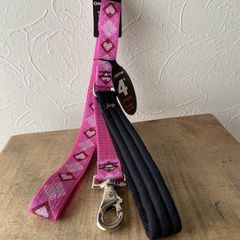 旧型ゲート式１２０cmリード　パピーラブ柄　25ｍｍ幅　LUPINE　ルパイン　パッド付き　アメリカ製　軽量　丈夫