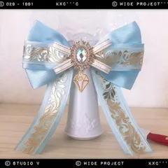 キンブレリボン ペンライトリボン シック柄 ライトブルー ★ハンドメイド