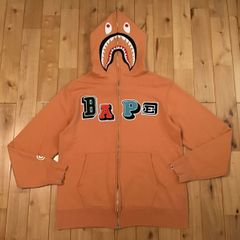 ★2XL★ BAPE logo multi fonts シャーク パーカー orenge shark full zip hoodie a bathing ape エイプ ベイプ アベイシングエイプ