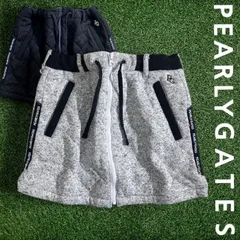 PEARLY GATES パーリーゲイツ ゴルフ ニットフリース 保温DiAPLEX ダイヤキルティング センタージップ 中綿入り ミニ スカート ゴルフウェア レディース 055-2234192 定価3万 メランジグレー ブラック ▲034▼51022w08