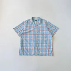 90s ラルフローレン　オープンカラーシャツ　 開襟　ポニー刺繍　ウインドウペンチェック　Polo by Ralph Lauren Loop collar T2463