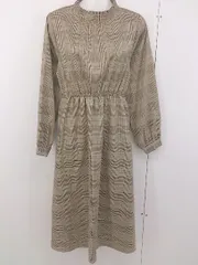 ◇ OLIVE des OLIVE オリーブ デ オリーブ チェック 長袖 ロング ワンピース サイズF ベージュ系 レディース  【中古】 【1203140004566】