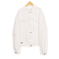 プラダ PRADA 23SS コットン デニムジャケット Gジャン トライアングルロゴ XXXL 白 ホワイト GEB237のサムネイル