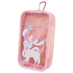 ポケットモンスター クリアポーチ カラビナ付きマルチポーチ ニンフィア ポケモン マルヨシ 筆箱 新学期準備文具 ぬいぐるみポーチ キャラクター グッズ 