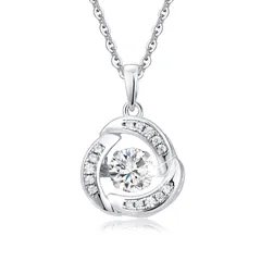 【人気商品】ストーン 立方晶 シルバー ジュエリー CZ ネックレス アクセサリー 金属アレルギー 揺れる ins 春夏 プレゼント ダンシングネックレス アレ おしゃれ 使いやすい ジルコニアペンダント ホワイトデー 上品 人気 [jiamiaoi] sil