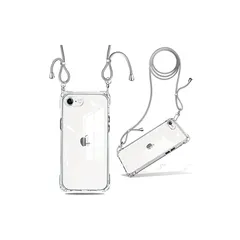 iPhone SE3 ケース 2023 第3/2世代 クリア iPhone8 ケース iPhone7 ケース ショルダー 耐衝撃 ストラップ付き スマホケース アイフォンSE3/SE2/8/7 カバー 透明 薄型 軽量 TPUスマホ シリコン 紐付き 斜め 0