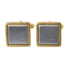 Dunhill ダンヒル カフス ロゴ スクエア ゴールド×シルバー 14×14×3mm NT BCランクのサムネイル