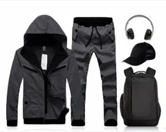 スウェットセットアップスポーツウェア メンズジャージ 上下セットアップジップパーカースウェットパンツイージーパンツ 長袖ルームウェア 部屋着 ダンス男女兼用（ダークグレー）