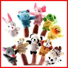 【在庫セール】HJ 動物指人形セット フィンガー パペット 指人形アニマル 指ぬいぐるみ 知育フィンガーパペット 想像力を育てる 布製指人形 出産祝い ギフト 色、形選ばず ランダムに発送 (5個セット)