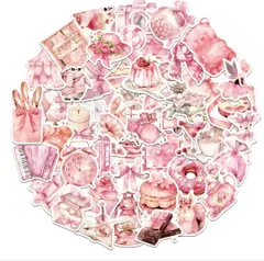 フレークシールステッカーピンクガーリー可愛いデコレーションまとめ上品お土産雑貨花