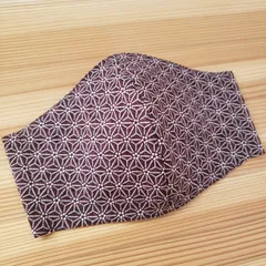 大人立体マスク和柄♡大きめサイズ あづき(麻の葉柄) ハンドメイド