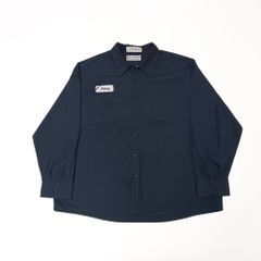 aramark アラマーク 長袖 ワークシャツ ワッペン ネイビー 2XL