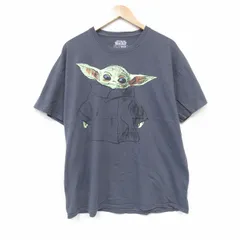 XL/古着 半袖 Tシャツ メンズ スターウォーズ STAR WARS グローグー コットン クルーネック 濃グレー 25aug25 中古