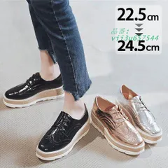 ローファー レースアップ インヒール 厚底 黒 編み上げ ウィングチップ レディース スニーカー メッシュ エナメル  vii3u657544