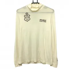★SALE価格★パーリーゲイツ 長袖ハイネックシャツ アイボリー×ダークブラウン 表微起毛 アクリル混  メンズ 4(M) ゴルフウェア PEARLY GATES