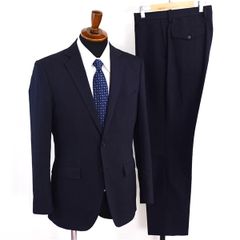 5XF062】オリヒカ 2パンツ 2つボタン シングルスーツ M A5 ダークネイビー ストライプ ノータック 極 定番 人気 営業 SF2C2073 夏物 春夏 【中古】【メンズビジネス】202505