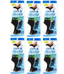 [オカモト] ココピタ さらっと実感 スニーカーソックス 夏 メッシュ 消臭 ムレ ニオイ対策 6足組 岡本  紳士ｺｺﾋﾟﾀ無地ｽﾆｰｶｰ丈ｿｯｸｽさらっと実感  ﾌﾞﾗｯｸ  25-27cm