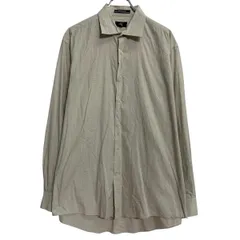 Calvin Klein 長袖 無地シャツ 16 XL 程 ベージュ系 カルバンクライン ボタン シンプル 古着卸 アメリカ仕入 a701-5180のサムネイル