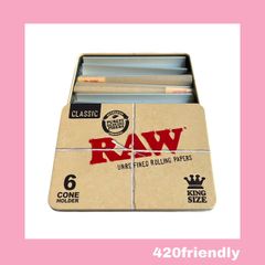 420friendly "RAW" 6 KING size Metal Tin Cone Holder / コーン持ち運び用 ホルダー ケース