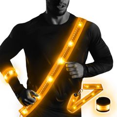 【2022最新版】LEDランニングライト＋アームバンドセット　USB充電式