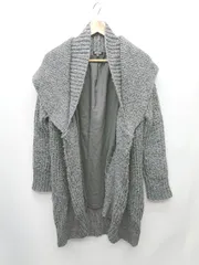 ◇ INDIVI インディヴィ 秋冬 ウール混 長袖 ニット ジャケット コート サイズ38 ダークグレー系 レディース P  【1404040016776】のサムネイル