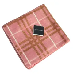 未使用 バーバリー ハンドタオル ミニタオル ハンカチ チェック タオル ロゴ 総柄  綿　コットン 100％　レディース メンズ BURBERRY　ピンク
