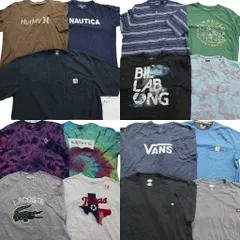 古着卸 まとめ売り ブランドMIX 半袖Tシャツ 15枚セット (メンズ XL ) リーバイス ノーティカ ディッキーズ 中古 古着 NA0016
