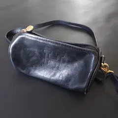 未使用◇ヒロフ レザーショルダーバッグ Hロゴ ネイビー ヒロフ レザーショルダーバッグ Hロゴ付き ネイビー ワン