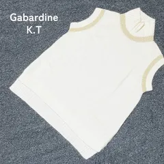 ★美品・タグ付き★【Gabardine K.T】ギャバジンケーティー モヘヤ ウール アルパカ混 ハイネック ニット ベスト アイボリー サイズF