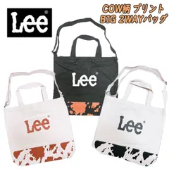 Lee リー COW柄 2WAYバッグ 切り替えプリント キャンバス BIG LOGO 肩掛け 斜め掛け レディース メンズ 男女兼用 収納 旅行 おしゃれ シンプル かわいい カバン(0425986 lee300023)