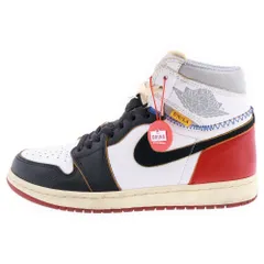 NIKE (ナイキ) ×UNION AIR JORDAN 1 RETRO HI NRG BV1300-106 ユニオン エアジョーダン1 レトロ ハイカットスニーカー ブラック/レッド/ホワイト US8/26.0cm