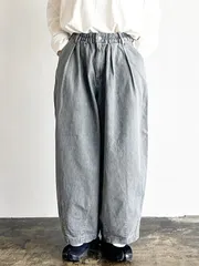 HARVESTY ハーベスティ ブラック デニム グレー フェード サーカスパンツ レディース メンズ おしゃれ かわいい BLACK DENIM CIRCUS PANTS GRAY FADE 日本製 A12410-15
