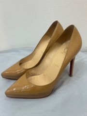 【赤ソール美脚】Christian Louboutin ルブタン ヌード パテント パンプス 37.5
