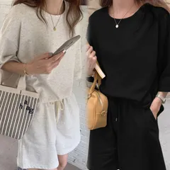 レディース 人気 ルームウェア 可愛い 上下セット ビーチコーデ 海 プール アウトドア女性 セットアップ 部屋着 コットンブレンド 夏 涼しい 短パン 半袖 リラックスウェア カジュアル l002