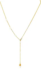 【人気商品】ジュエリー アクセサリー (ゴールド 女性 プレゼント スライド調整式 セーターチェーン パール パールネックレス 天然真珠 真珠) Y字 長いネックレス 女性用 ファッション レディース ロングネックレス [UOUHAIO]