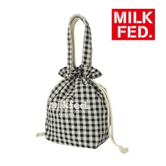 クーラーバッグ 保冷バッグ ミルクフェド MILKFED GINGHAM DRAWSTRING COOLER BAG 103241053010 ランチトート 弁当 保冷 トートバッグ 巾着袋 milkfed 黒 ブラック ブランド チェック ギンガムチェック