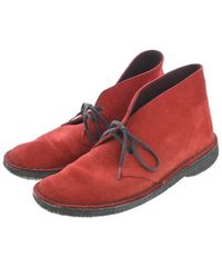 美品】クラークス 【26.0】 スエード チャッカブーツ レッド - メルカリ