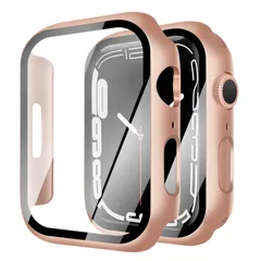 【新着商品】YUGYUG 対応 Apple Watch 10 42mm ケース アップルウォッチ10 42mm ケース PC素材 アップルウォッチ カバー ガラスフィルム 一体型 日本旭硝子材 二重構造 Apple Watch カバー (42mmローズゴール